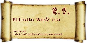 Milisits Valéria névjegykártya